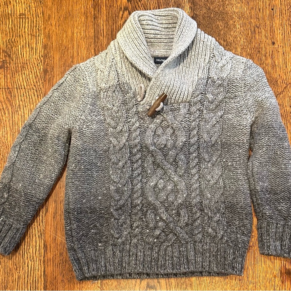 3T Baby Gap Gray Cable Knit Sweater